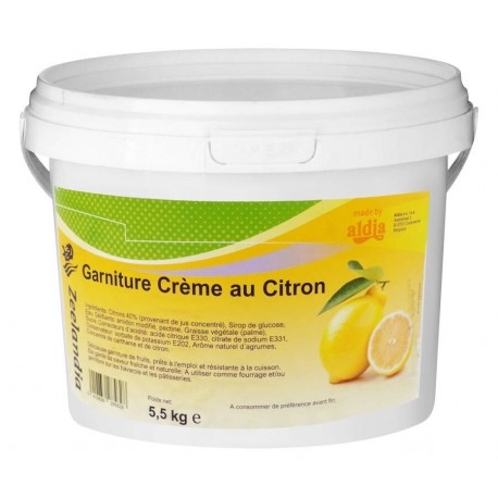 Garniture de crème citron 40% 5,5 kg