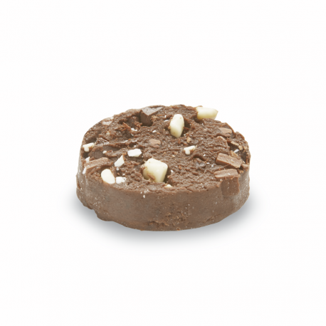 Pâte à biscuits surgelée avec 24% de morceaux de chocolat nature, au lait et blc