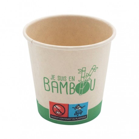 Gobelets bambou simple paroi 10 cl x 50