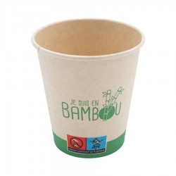 Gobelets bambou simple paroi 18 cl x 50