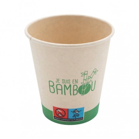 Gobelets bambou simple paroi 18 cl x 50