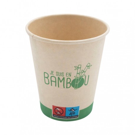 Gobelets bambou simple paroi 25 cl x 50