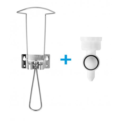 Dipp distributeur inox au coude et bouchon doseur pour gel et savon mains