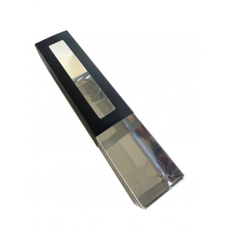 Boîte de 6 macarons à plat avec fenetre 16.5 x 5 x 5 cm noire x 25