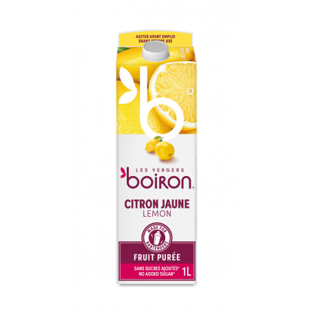 Purée de citron jaune 100% pasteurisée non sucrée 1 Litre