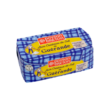 Beurre moulée demi sel aux cristaux de sel de Guerande 500 g