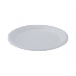 Assiette bagasse blanc ronde 18 cm fibre végétale x 50