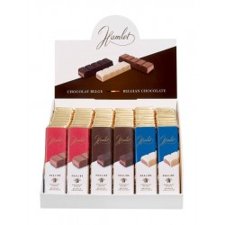 chocolat au praliné lait, blanc, noir 45 g