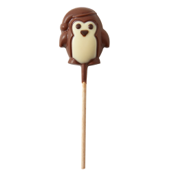 Moulage en chocolat au lait décoré sucette pingouin 20 g