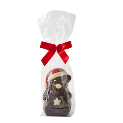 Moulage en chocolat noir décoré ours étoile en sachet 90g