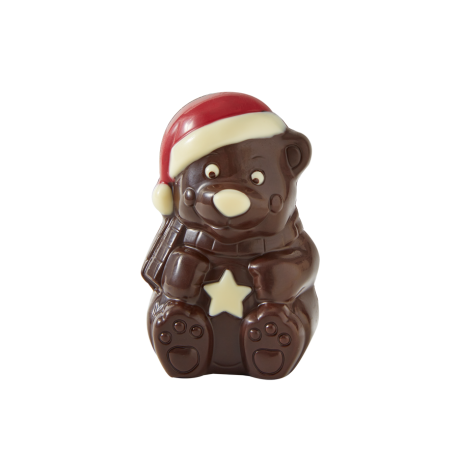 Moulage en chocolat noir décoré ours étoile 90g