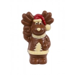 Moulage en chocolat au lait renne pull 90g