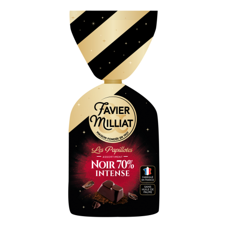 Assortiment de bonbons chocolat noir intense 70% Favier Millia 340g
