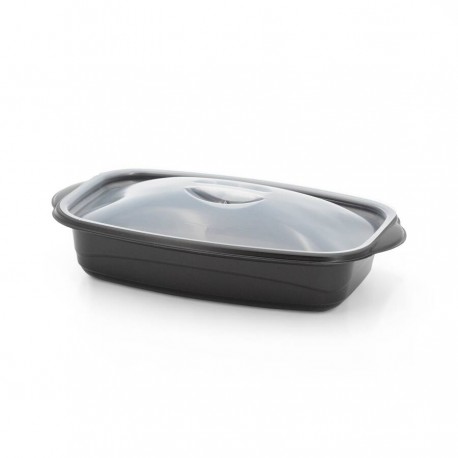 Boîte à fond noir avec couvercle 218 x 140 x 58 mm x 25