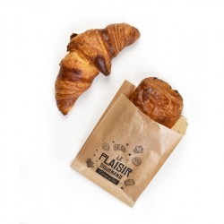 Sac croissant 101 Plaisir Gourmand kraft brun 120/25+25x170 mm