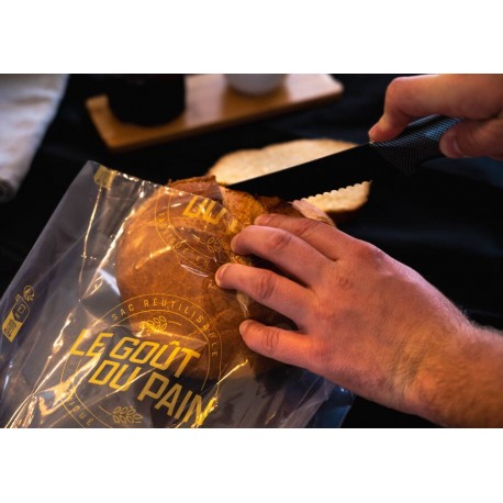 Sacs à pains 50 microns Premium France jaune 120/50+50x 350 mm x 200