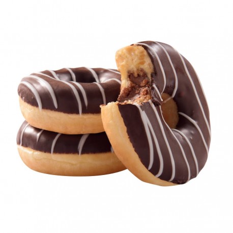 Donut fourré chocolat-noisette nappé chocolat 70g x48