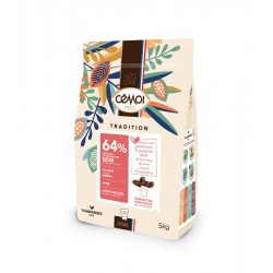 Chocolat de couverture noir 64 % en palets 5 kg