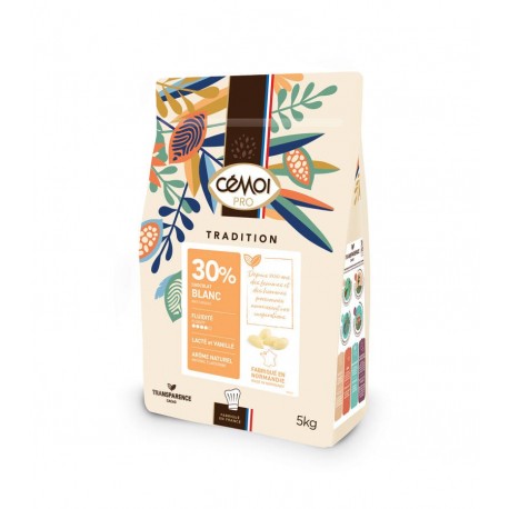 Chocolat blanc 30% beurre de cacao en palets 5 kg