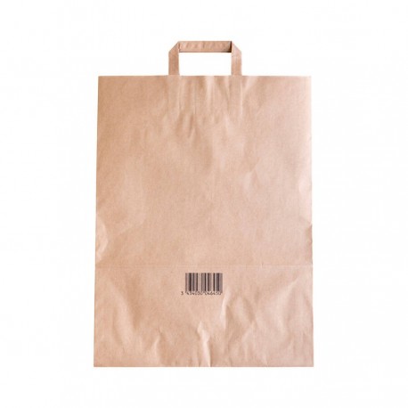 Sac cabas kraft brun avec poignées plates 370+ 340 x 330 mm x 200