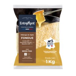 Mélange spécial fondu 3 fromages : comté, beaufort et Emmental brins 1,8 mm 1 kg