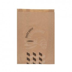 Sac croissants 106 Pause et Gourmandise kraft brun 170/35 + 35x350mm x 1000