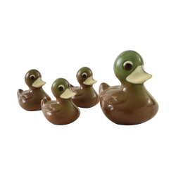 Moulage en chocolat lait famille canard 100g