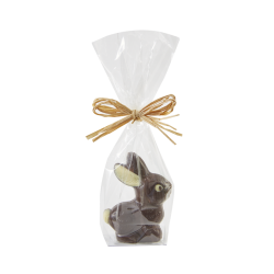 Moulage en chocolat noir petit lapin perlin en sachet 45g