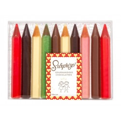 Moulage en chocolat lait et noir crayon couleur 90g