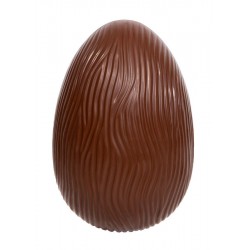 Moulage en chocolat lait oeuf strié 10 cm 50 g