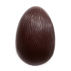 Moulage en chocolat noir oeuf strié 10 cm 50 g