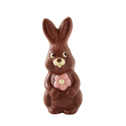 Moulage en chocolat lait lapin flora 13 cm 65g