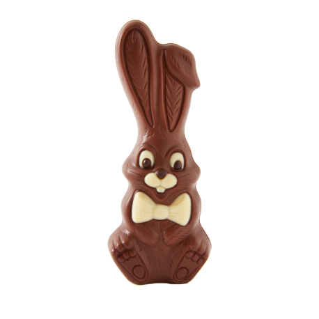 Moulage en chocolat lait lapin chic 14 cm 60g