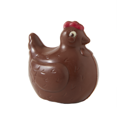 Moulage en chocolat noir décoré petit poule 50 g