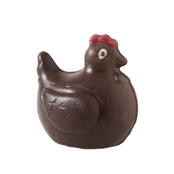 Moulage en chocolat noir décoré petit poule 50 g