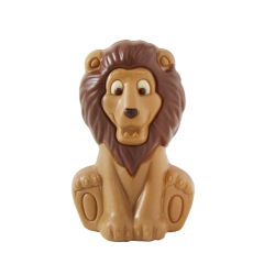 Moulage en chocolat blanc ambré lion 10 cm 80g