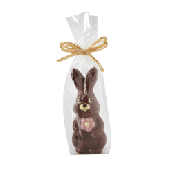 Moulage en chocolat lait lapin flora 13 cm en sachet 65g