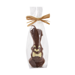 Moulage en chocolat lait lapin chic 14 cm en sachet 60g