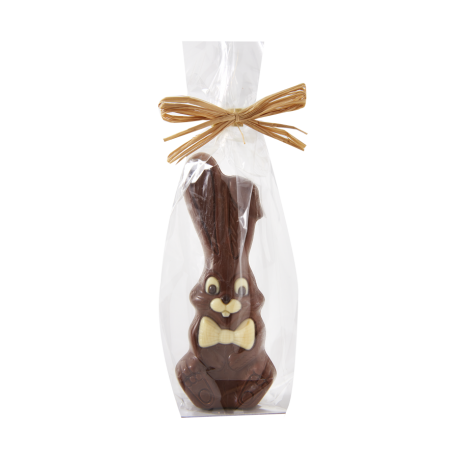 Moulage en chocolat lait lapin chic 14 cm en sachet 60g