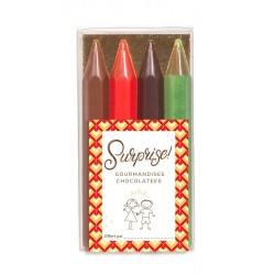 Moulage en chocolat lait et noir crayon couleur 36g