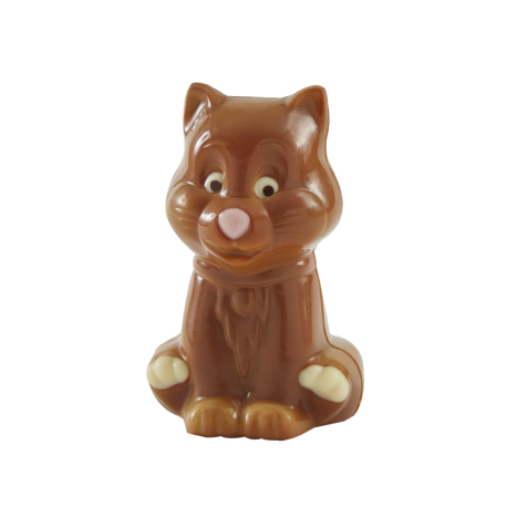 Moulage en chocolat lait et blanc chat tigrou et max le chien 8.5 cm 60g