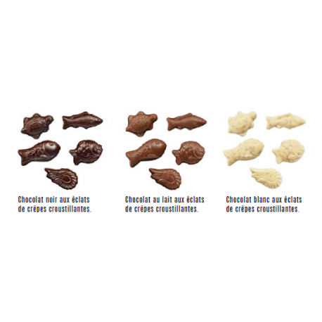 Friture croustillante en chocolat lait, noir, blanc 1.65 kg