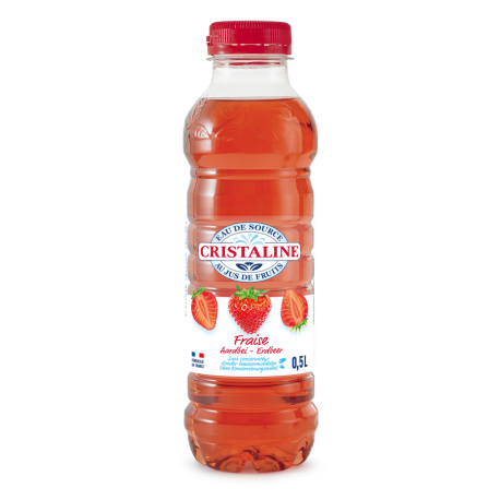 Eau de source et jus de fraise Cristaline 50 cl