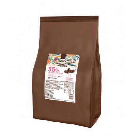 Chocolat de couverture noir 55 % en palets 10 kg