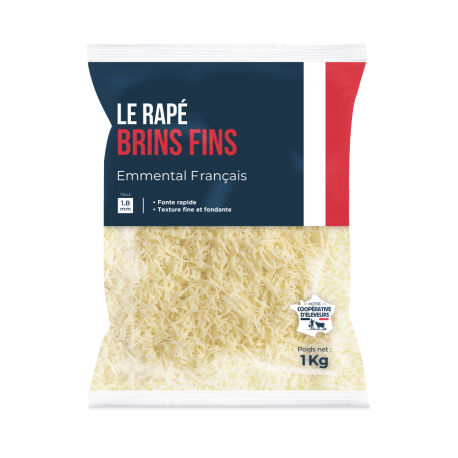 Emmental râpé en brins 45 % MG 1 kg