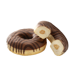 Donut fourrage à la crème au lait et aux noisettes, glaçage cacao 66 g