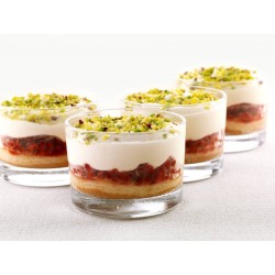 Génoise avec crème de mascarpone et framboises éclats de pistaches 90g