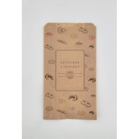 Sac à sandwich kraft blanc à fenêtre Savourer 100 + 40 x 360 mm x 500