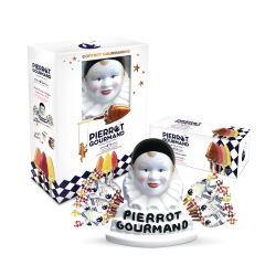 Coffret buste Pierrot Gourmand + 40 sucettes 