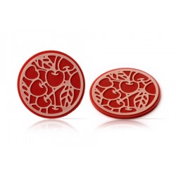 Décor cerise en dentelle superposée en chocolat 144 pièces 